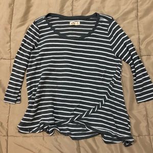 Hollister grey and white top